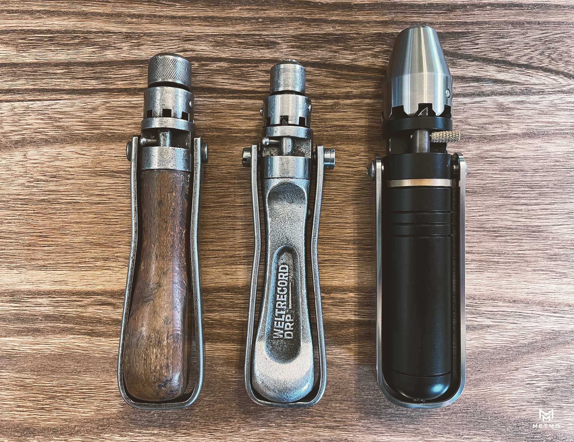 3 Versons of the 1891 ''Weltrekord'' Ratchet Screwdriver