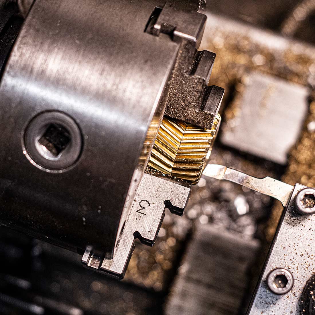 Helico in a lathe getting machined