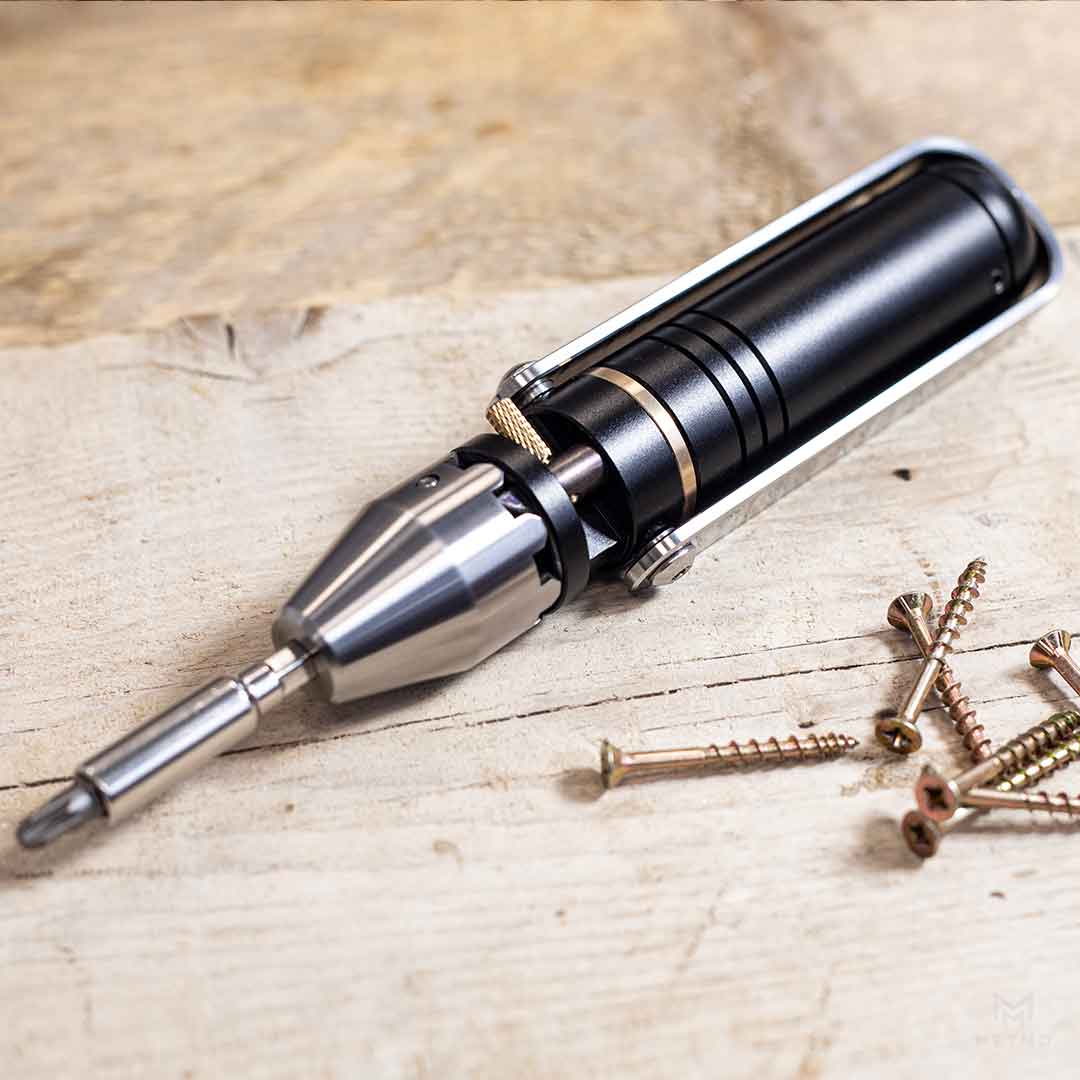 MetMo Black Driver, with screws and driver bit attachment.