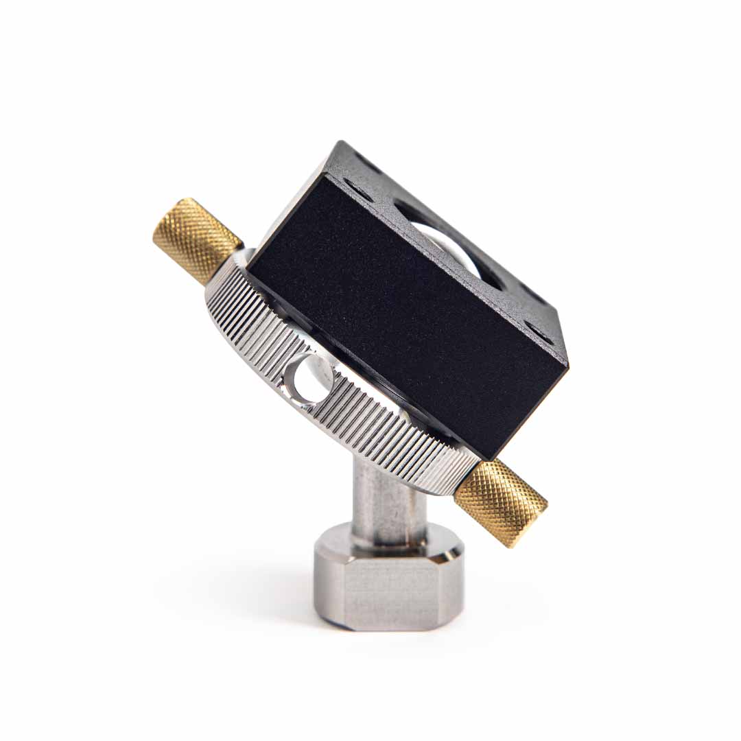 ball mount for fractal vise shown at slight angle