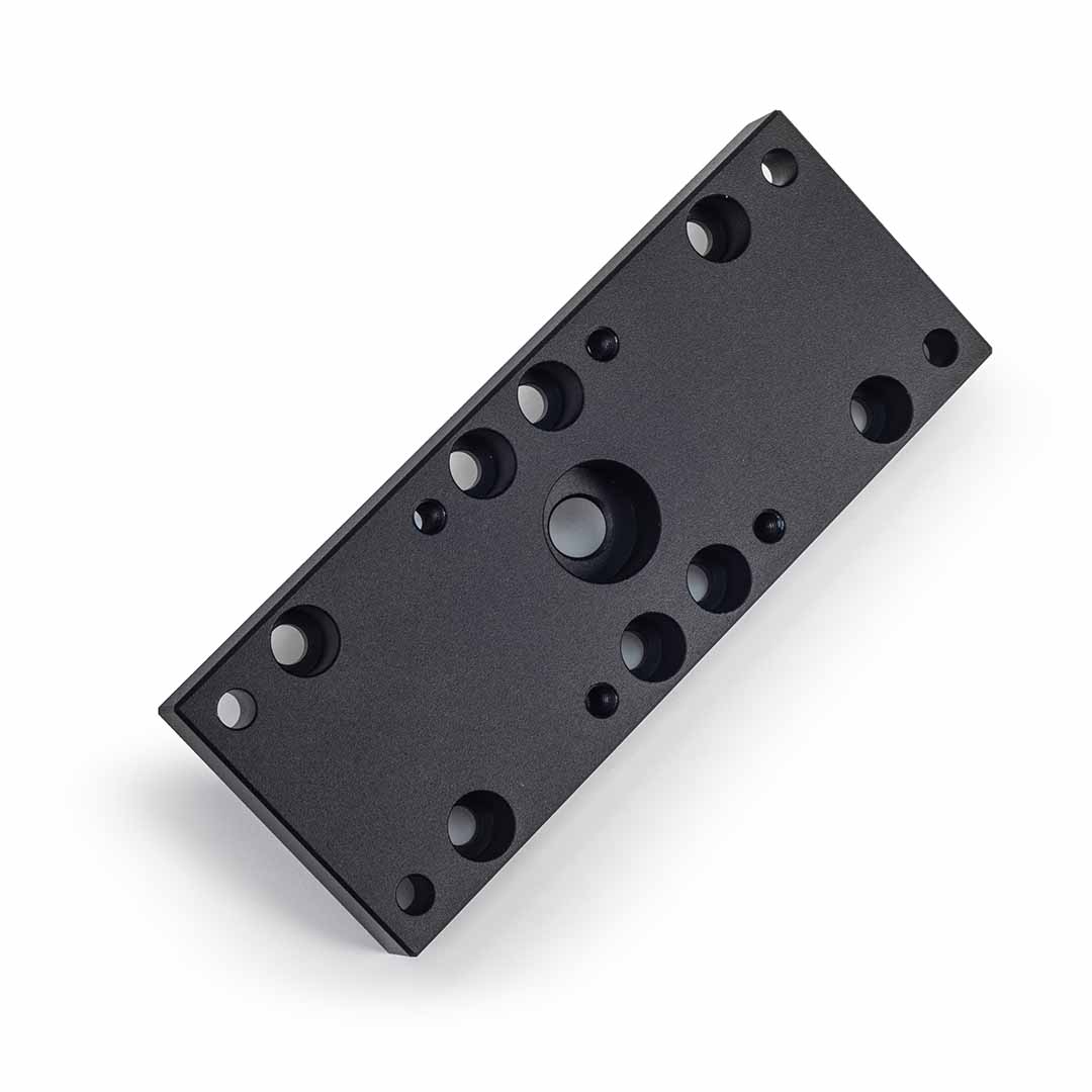 MetMo Dual Vise Adaptor Plate Fractal Vise, black anodized aluminium
