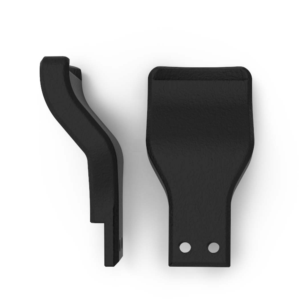 Close-up of a black METMO mounting clamp