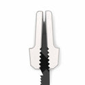 Close up of saw jaw for pocket grip on white background