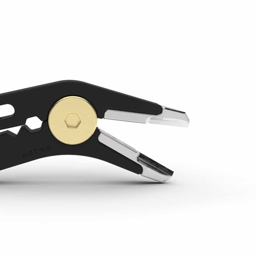 Close up of snip jaw for pocket grip on white background