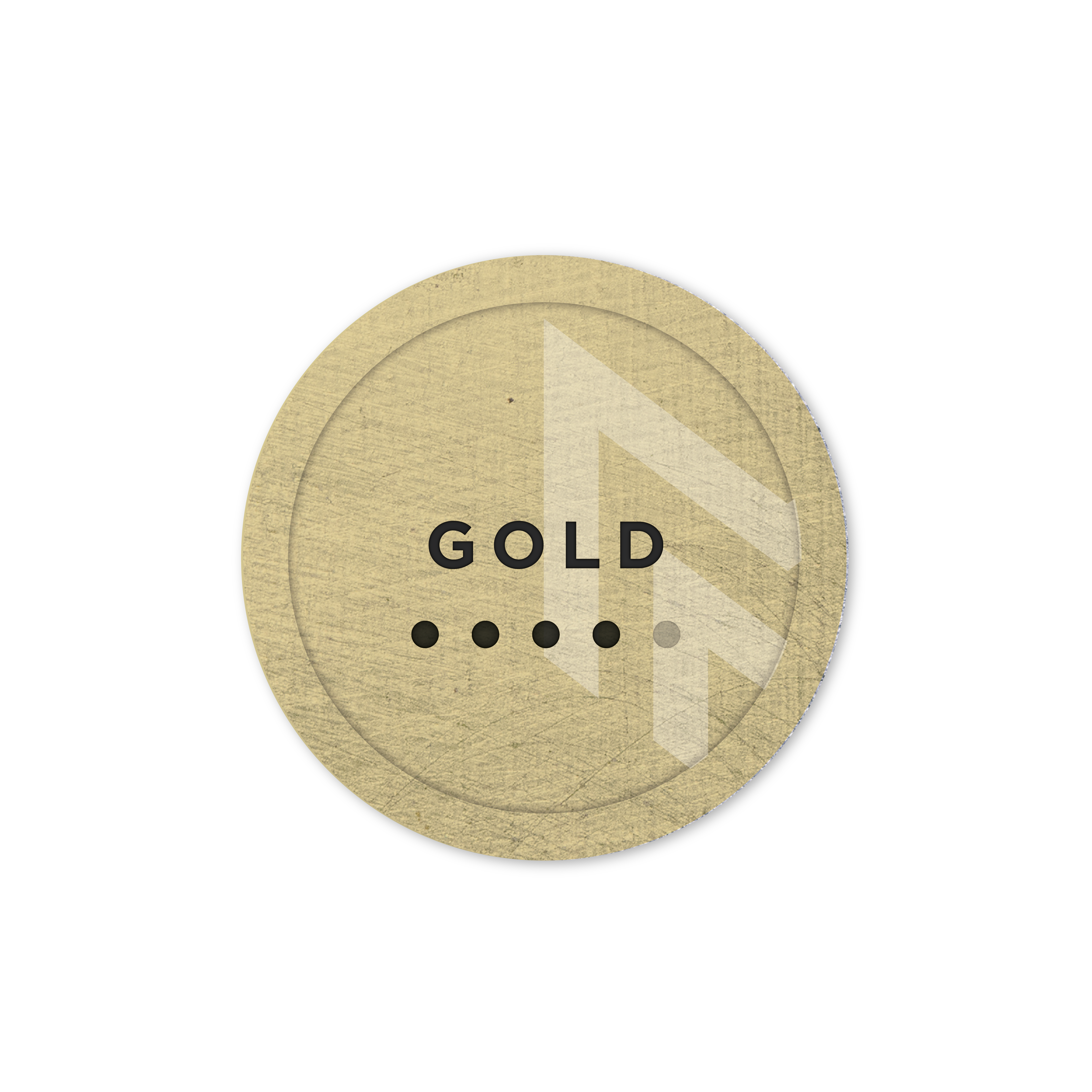 Round gold badge with 'Gold' text and MetMo symbol