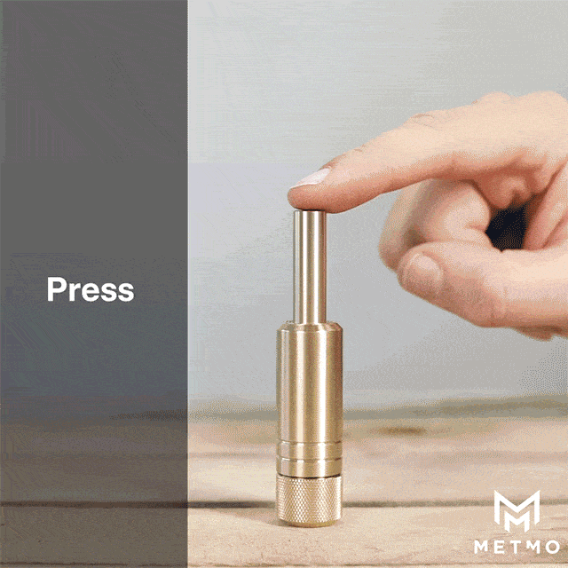 metmo brass piston gif showing various options for fidgeting and fun