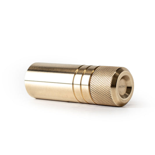 MetMo Brass Piston on its side