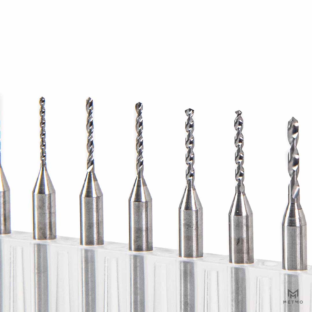 Close up of Tungsten Carbide Micro Drill Bits
