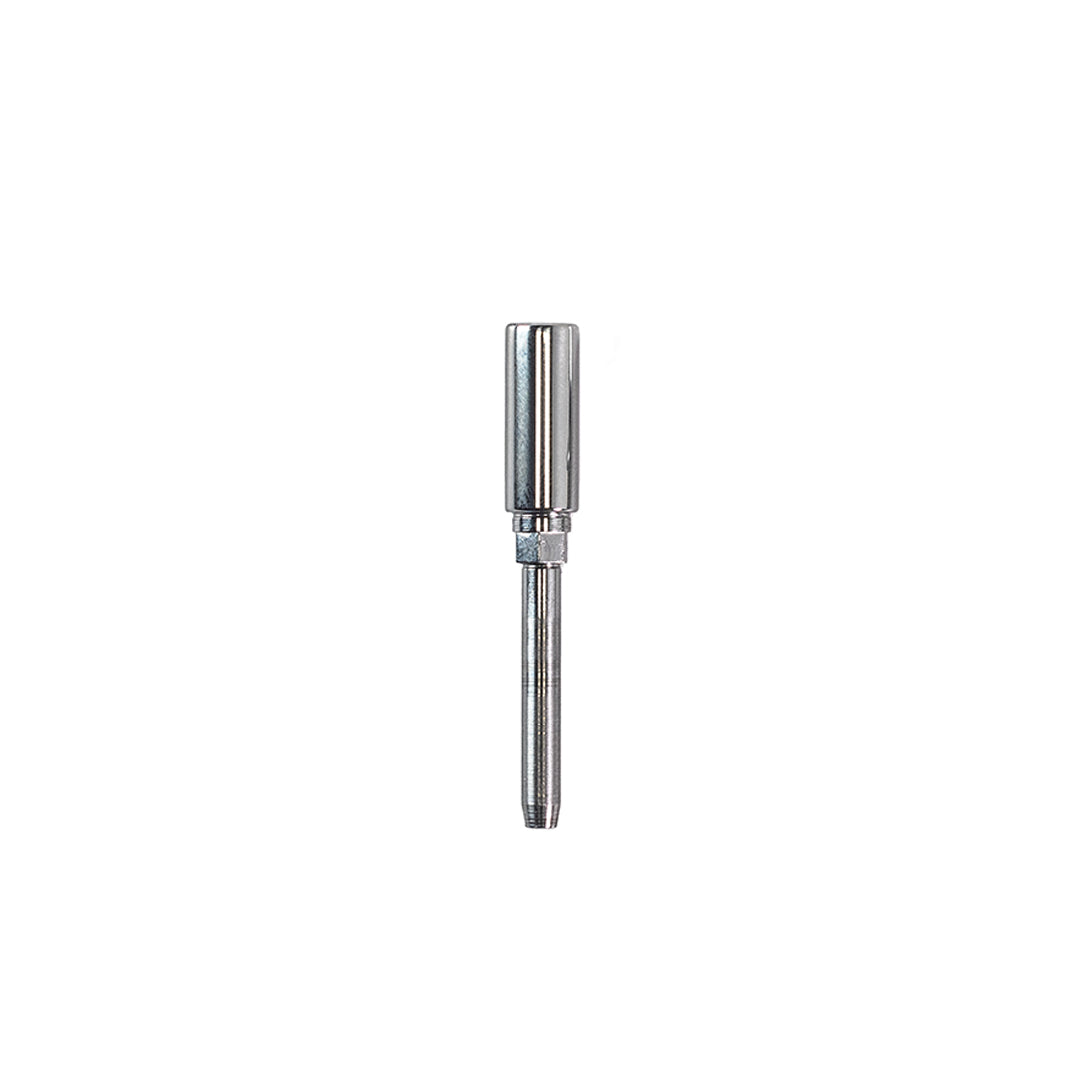 Side view of 4mm adapter for the MetMo multi drive showing stainless steel finish