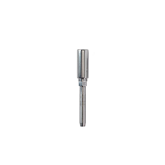 Side view of 4mm adapter for the MetMo multi drive showing stainless steel finish