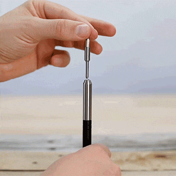 Person adding and securing a screw bit into the MetMo Multi Drive.