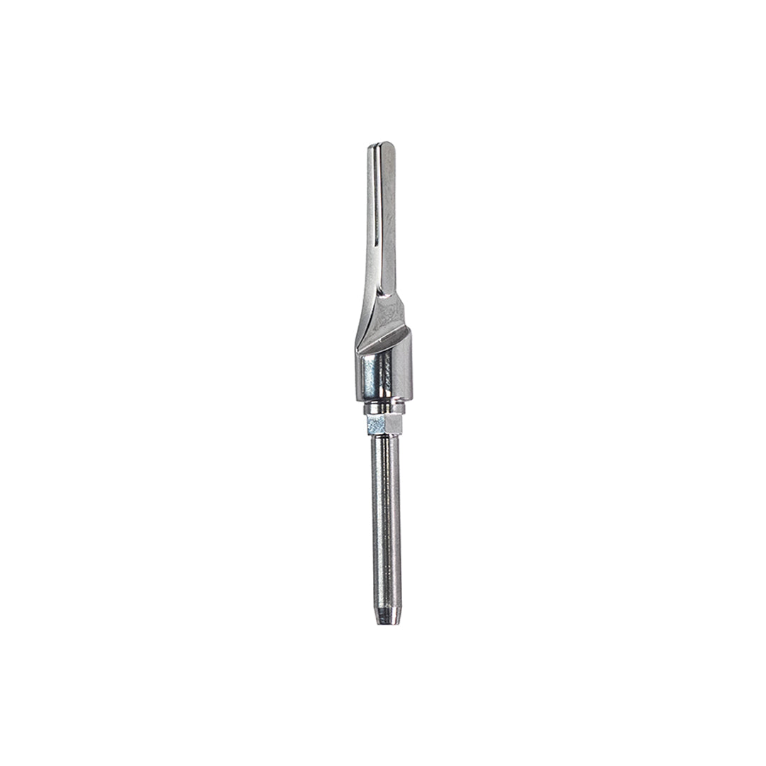 image of stainless steel blade mount available for the MetMo multi drive on a white background