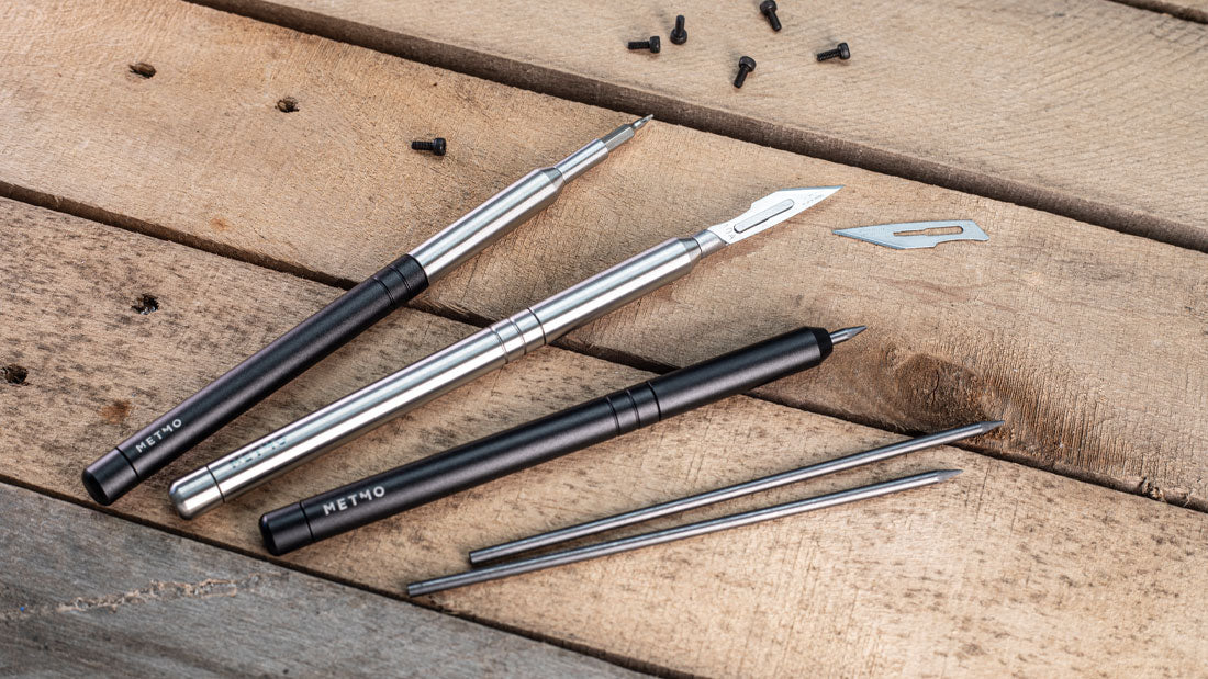 Multi Drive hero image featuring a hex bit, blade, and graphite.