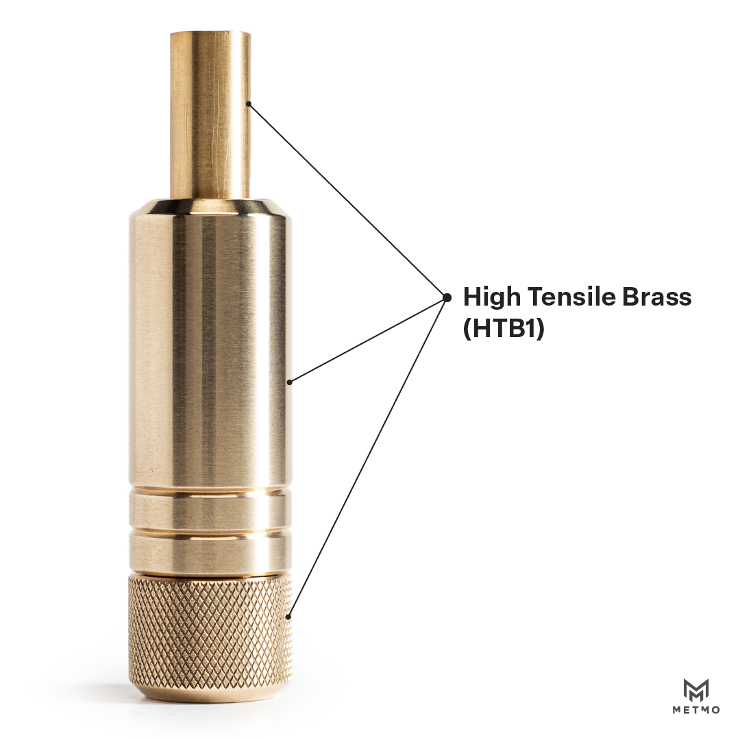 MetMo Piston diagram showing the use of high tensile brass throughout product.