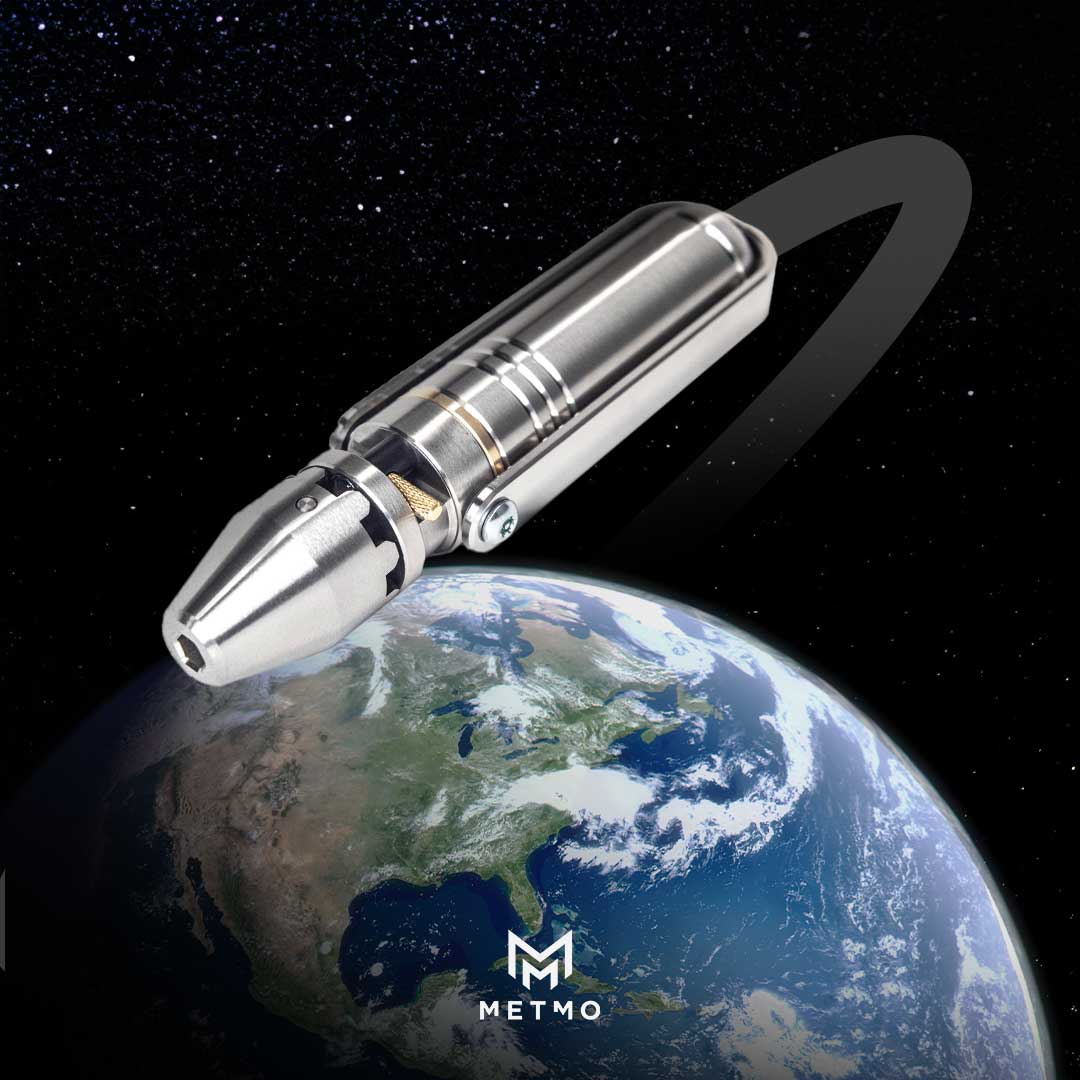 a steel metmo driver traveling through space orbiting the earth