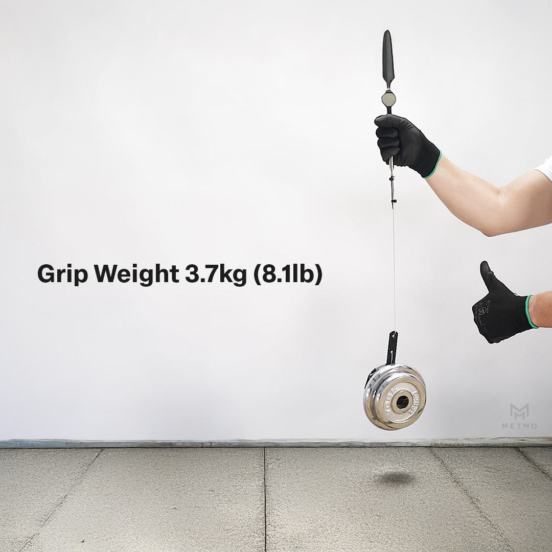 Infographic showing the grip strength of the MetMo Multi Drive collet system. It can handle up to 3.7kg (8.1lb).