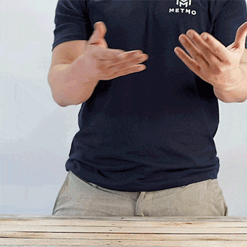 Person catching, unfastening and opening the MetMo Multi Drive Expansion Kit.
