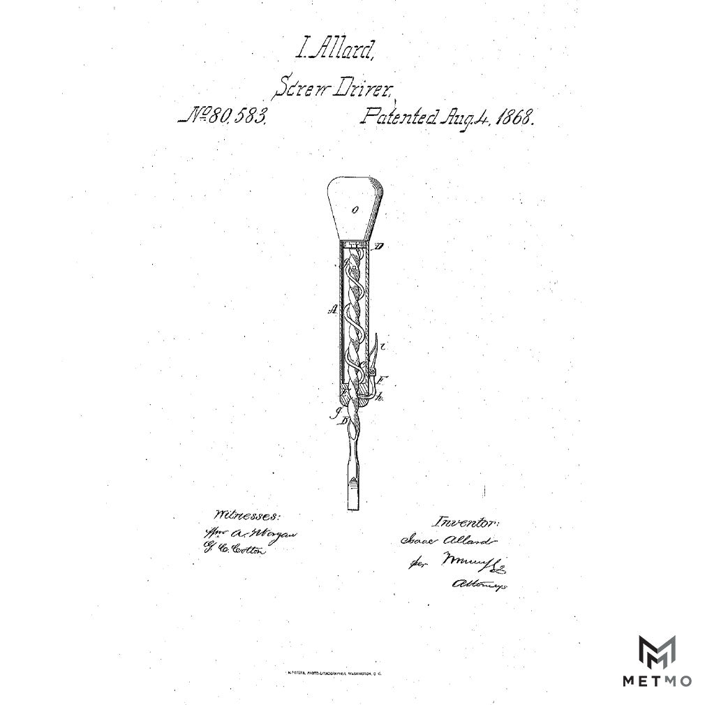 Original screwdriver patent, by I.Allard