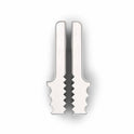 Close up of reverse jaw for pocket grip on white background