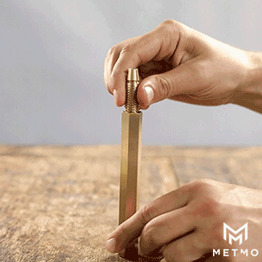 Pulling the MetMo Brass pen out of the brass pen case