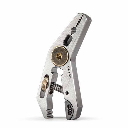 Steel Pocket Grip multitool with various uses on a white background
