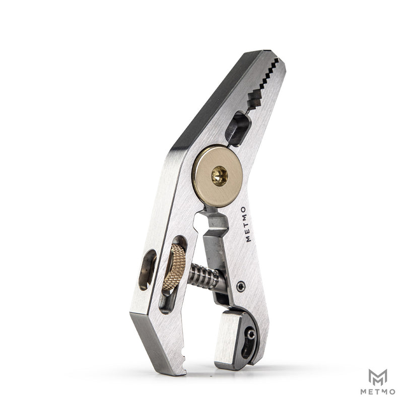 Steel pocket grip snip grip multi tool on white background