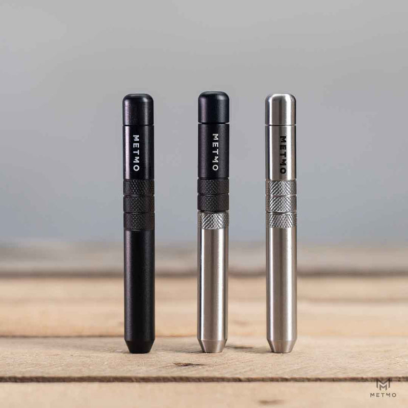 The range of MetMo Multi Drive Stubsters - in Black Aluminium, Black Steel and Stainless Steel. 