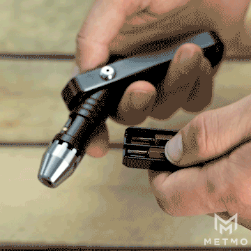 Using the Magnetic bit case as a hex socket driver. 