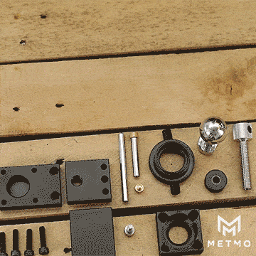 assembly gif of clamp and ball joint for MetMo vise