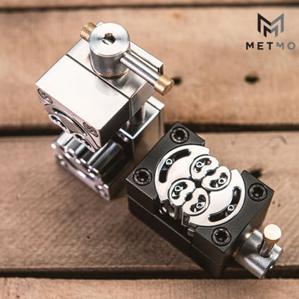 fractal vice image showing stainless steel and black aluminium variations