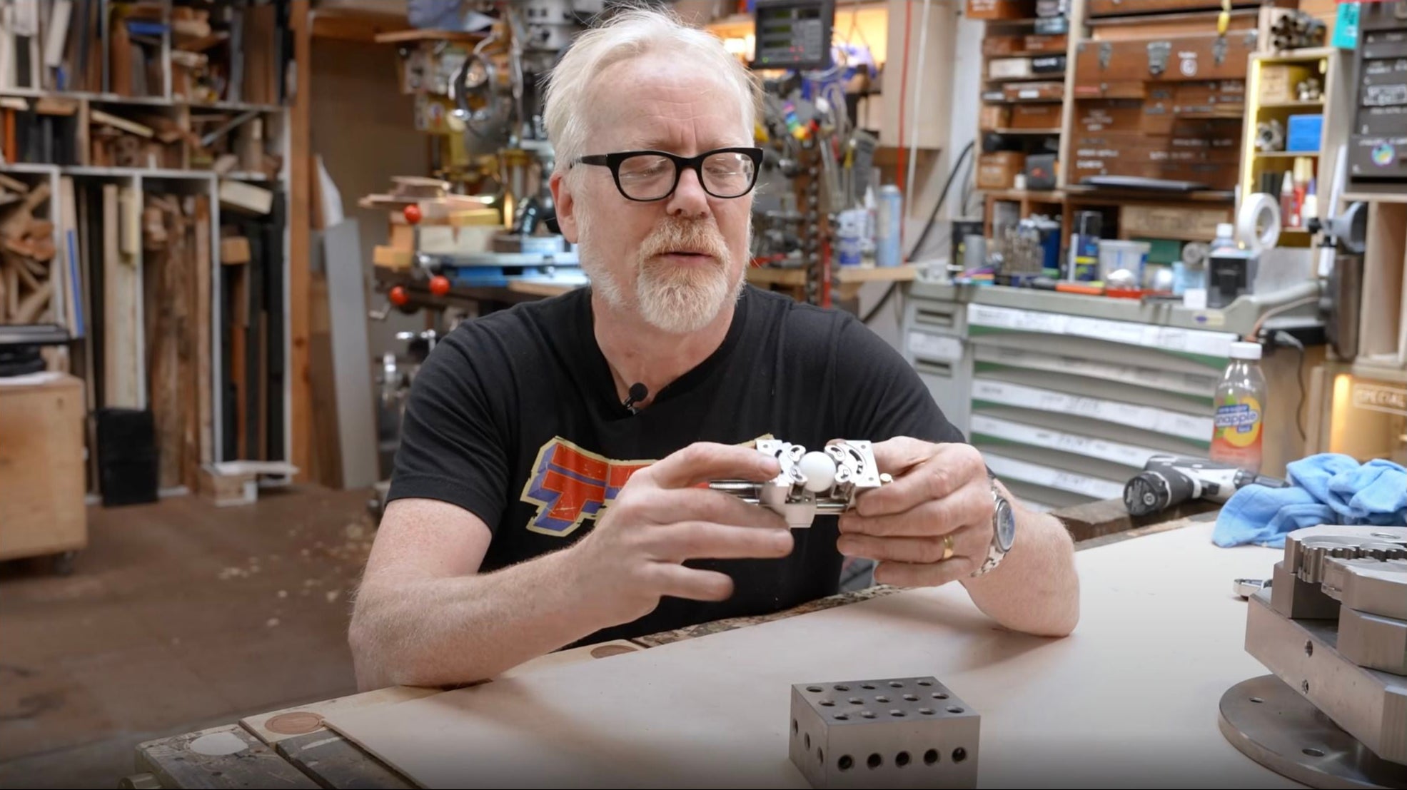 Load video: fractal vice video showing adam savage reviewing the product
