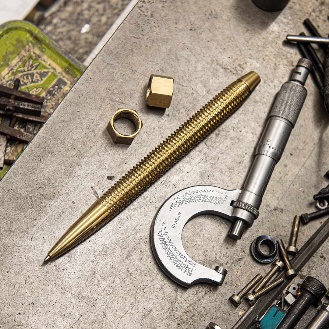 MetMo Brass Pen in the workshop